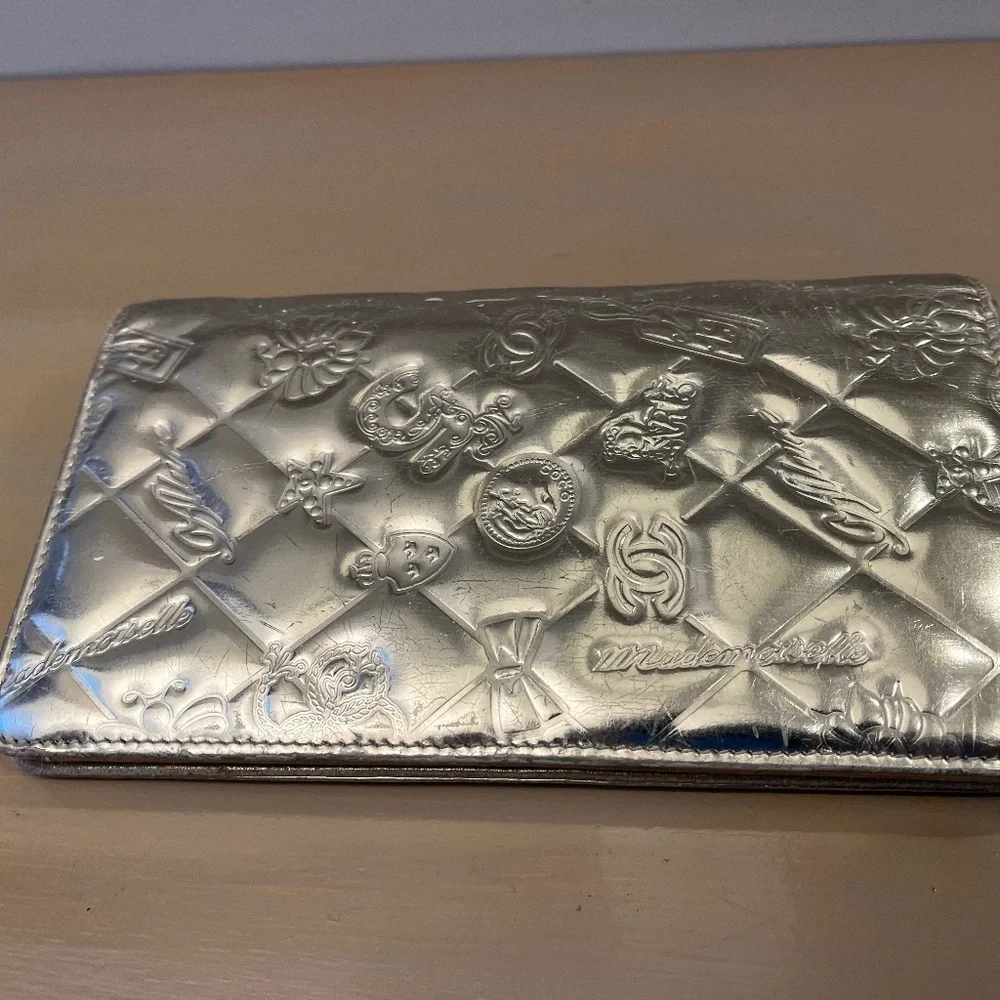 Chanel Silver Leather